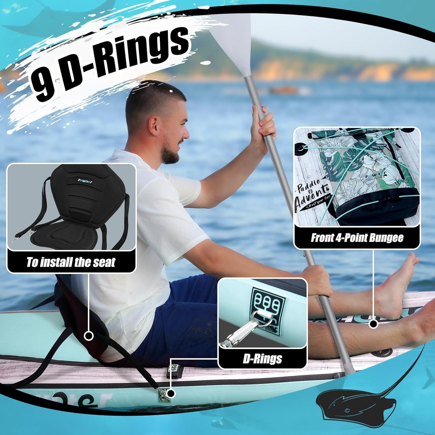Inflatable Stand Up Paddle Board 10'6"/11"/11'6" – Wide, Ultra-Stable SUP for Adults & Families | Kayak Seat + Full Accessory Kit