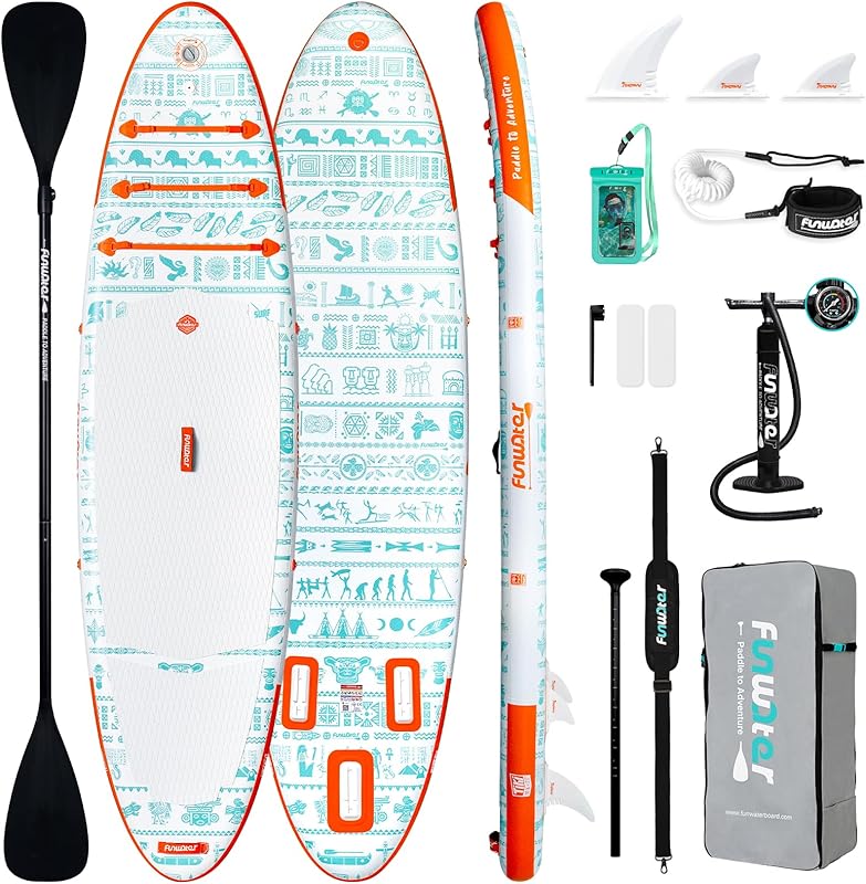 10’6” Inflatable Paddle Board – Eco-Inspired ISUP with Kayak Seat, Camera Mount & Full Accessory Kit