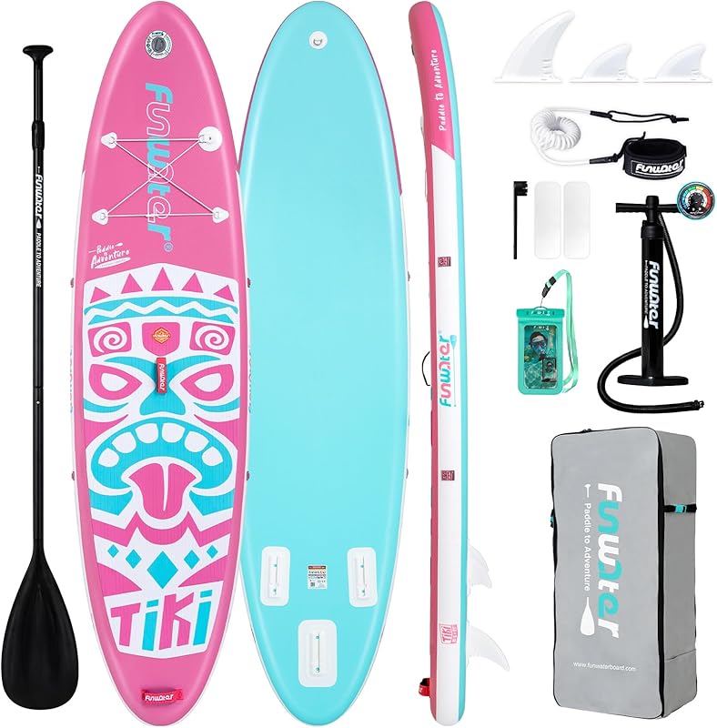 10’ Inflatable Stand Up Paddle Board – Lightweight Blue Totem SUP with Premium Accessories
