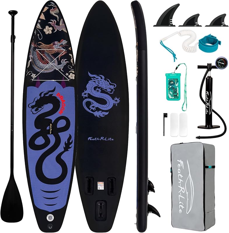FunWater Inflatable Stand Up Paddle Board with Premium SUP Paddleboard Accessories, Wide Stable Anti-Slip EVA Deck, 11'/10'6" Paddle Boards for Adults & Youth of All Skill Levels