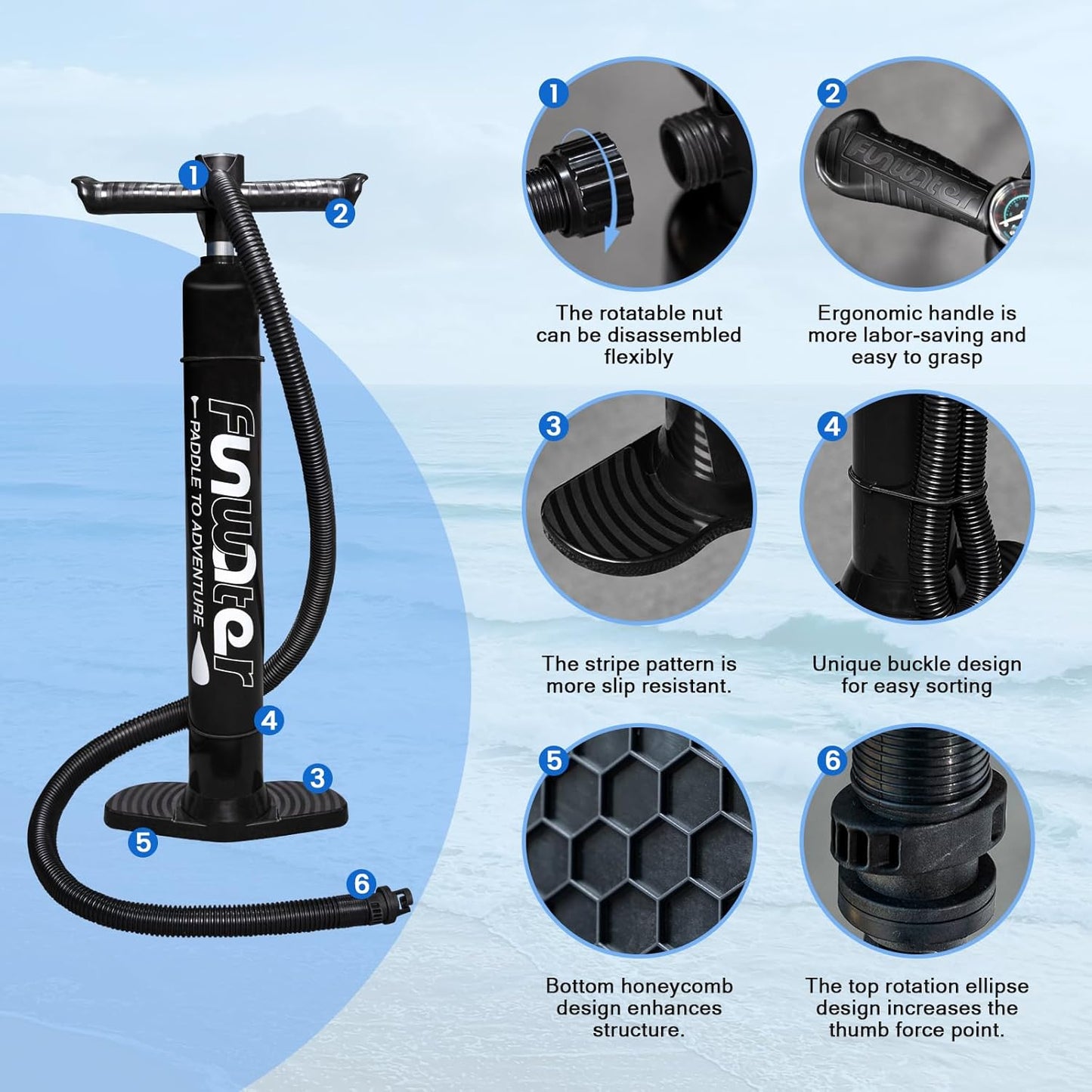 10’ Inflatable Stand Up Paddle Board – Lightweight Blue Totem SUP with Premium Accessories