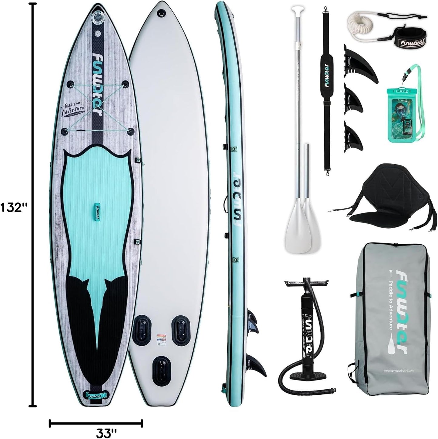 Inflatable Stand Up Paddle Board 10'6"/11"/11'6" – Wide, Ultra-Stable SUP for Adults & Families | Kayak Seat + Full Accessory Kit
