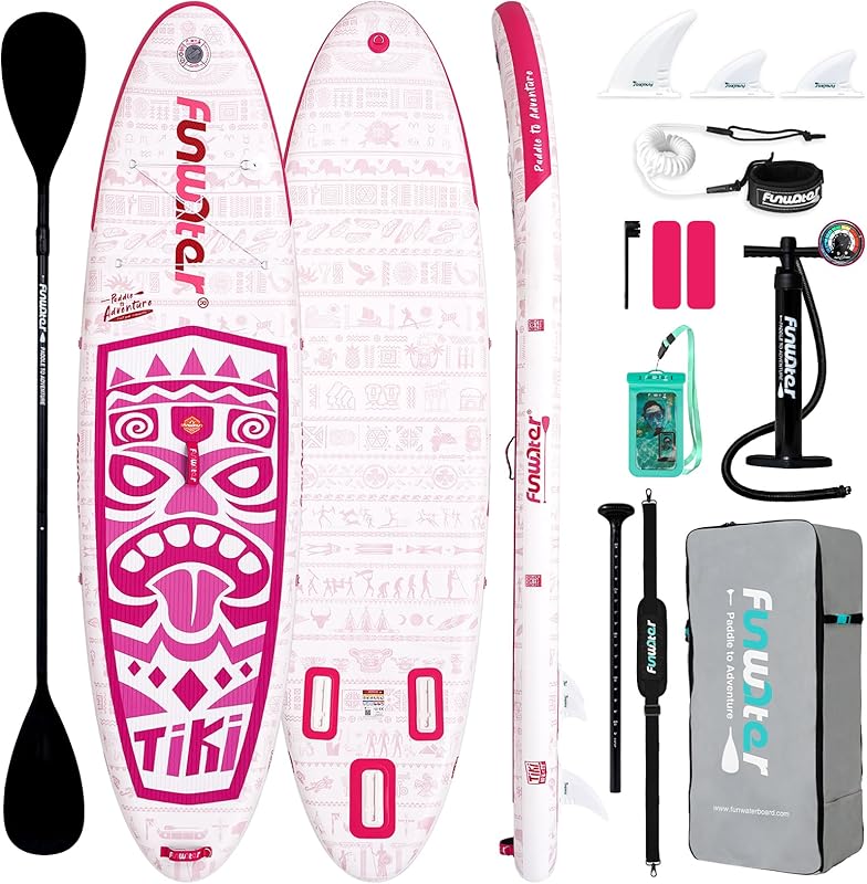 10’ Inflatable Stand Up Paddle Board – Lightweight Blue Totem SUP with Premium Accessories