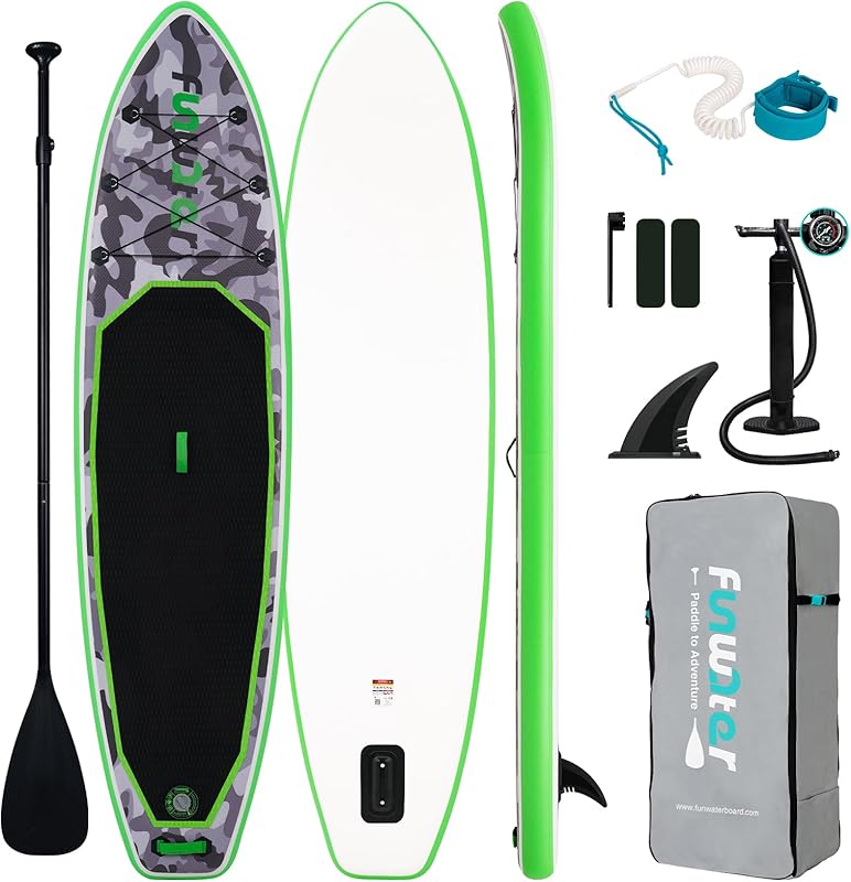 Inflatable Stand Up Paddle Board – Ultra-Light, 350 lb Capacity, Kayak-Compatible | Classic “Happiness” Series by FunWater