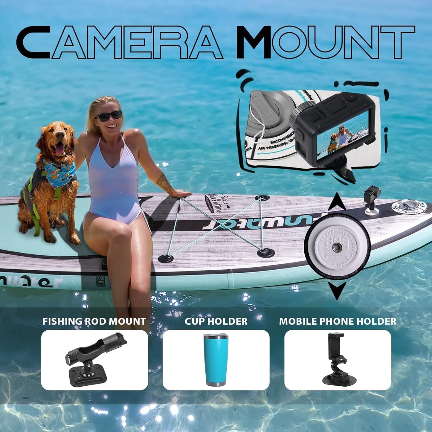 Inflatable Stand Up Paddle Board 10'6"/11"/11'6" – Wide, Ultra-Stable SUP for Adults & Families | Kayak Seat + Full Accessory Kit