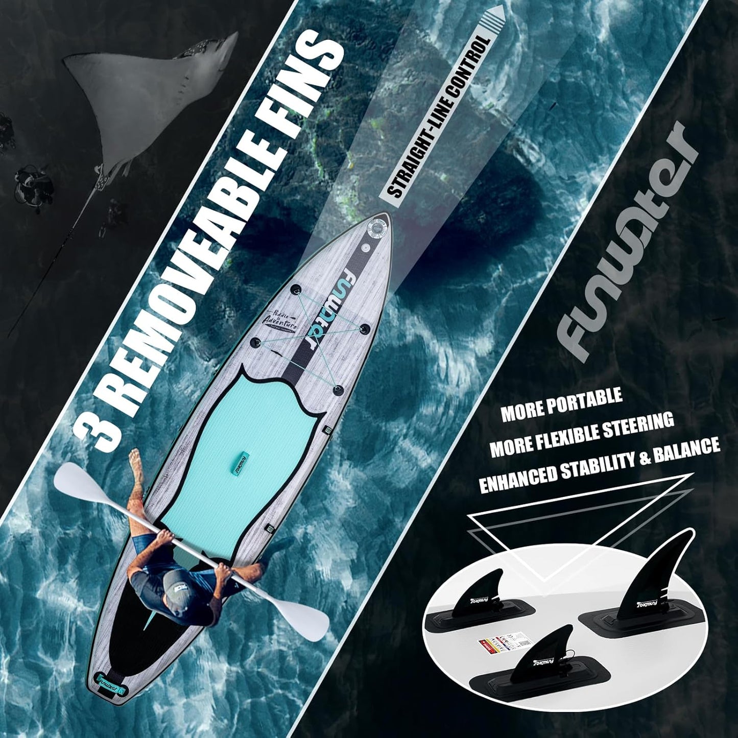 Inflatable Stand Up Paddle Board 10'6"/11"/11'6" – Wide, Ultra-Stable SUP for Adults & Families | Kayak Seat + Full Accessory Kit