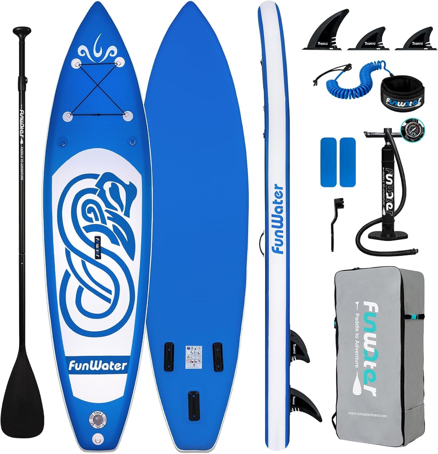 10’ Inflatable Stand Up Paddle Board – Lightweight Blue Totem SUP with Premium Accessories
