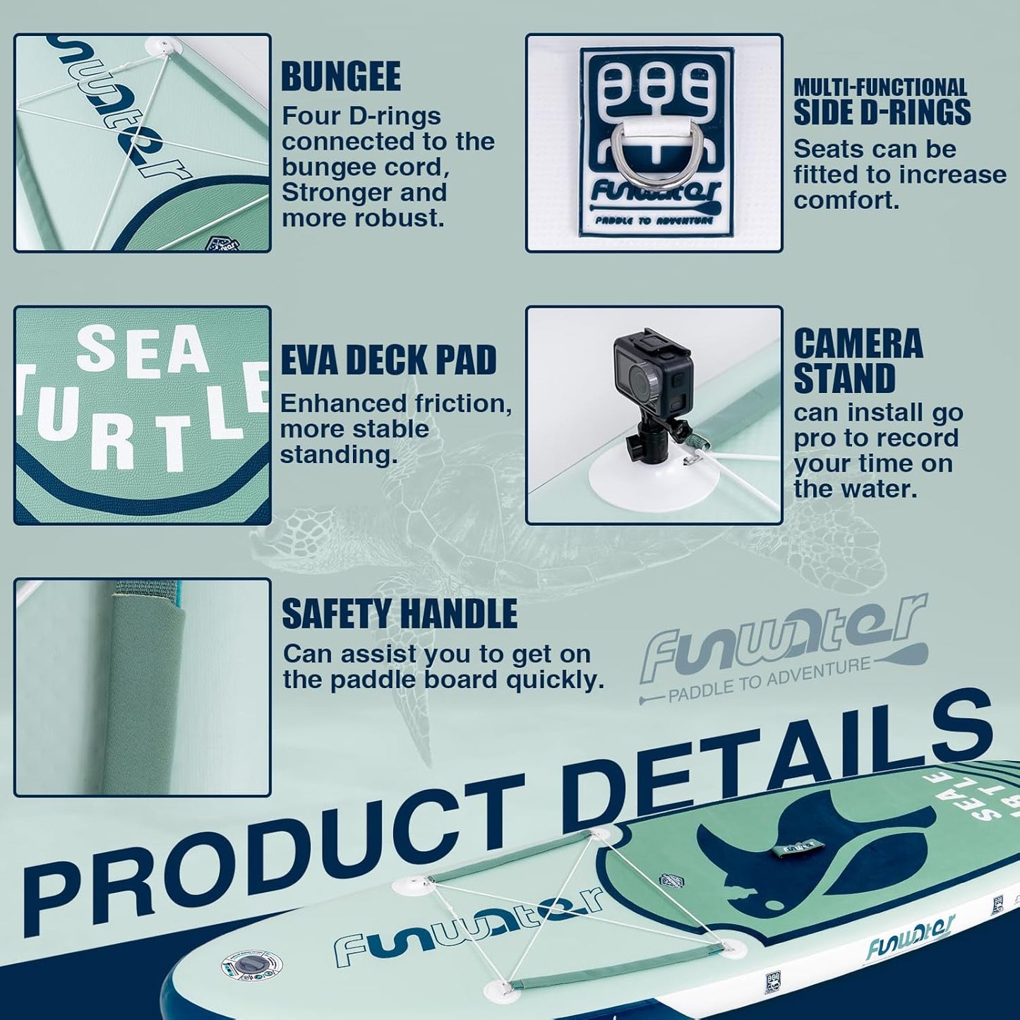 10’6” Inflatable Paddle Board – Eco-Inspired ISUP with Kayak Seat, Camera Mount & Full Accessory Kit