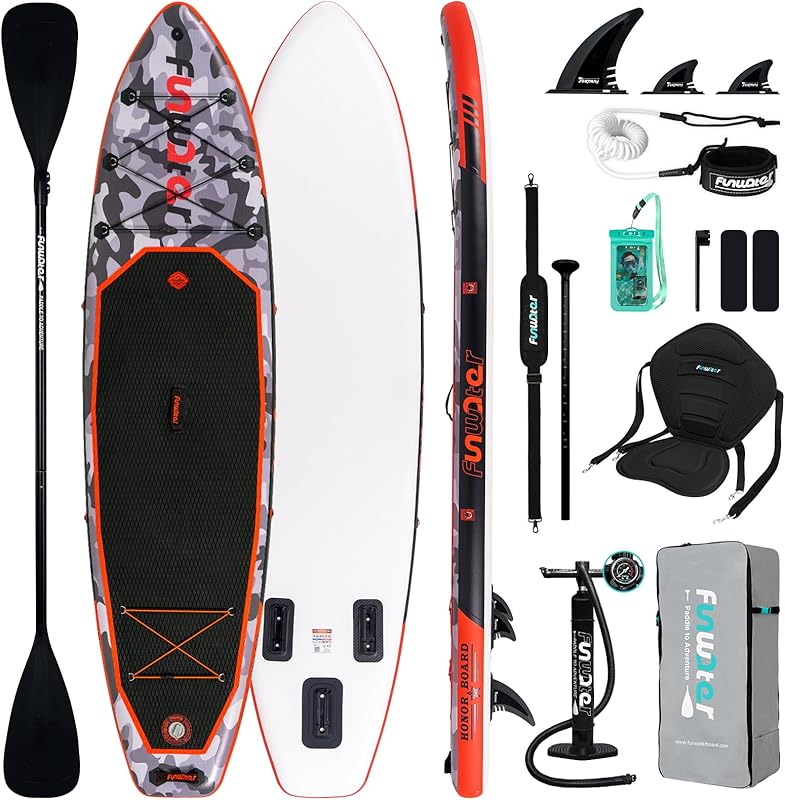 10’6” Inflatable Paddle Board – Ultra-Light, Eco-Inspired SUP with Kayak Seat & Full Accessories