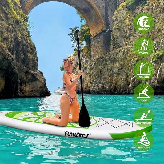 FunWater Ultra-Light Inflatable Paddle Board – Totem-Inspired SUP with Premium Accessories | For Youth & Adults of All Skill Levels