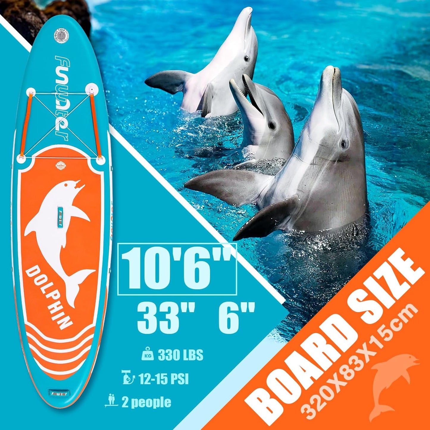 10’6” Inflatable Paddle Board – Ultra-Light, Eco-Inspired SUP with Kayak Seat & Full Accessories