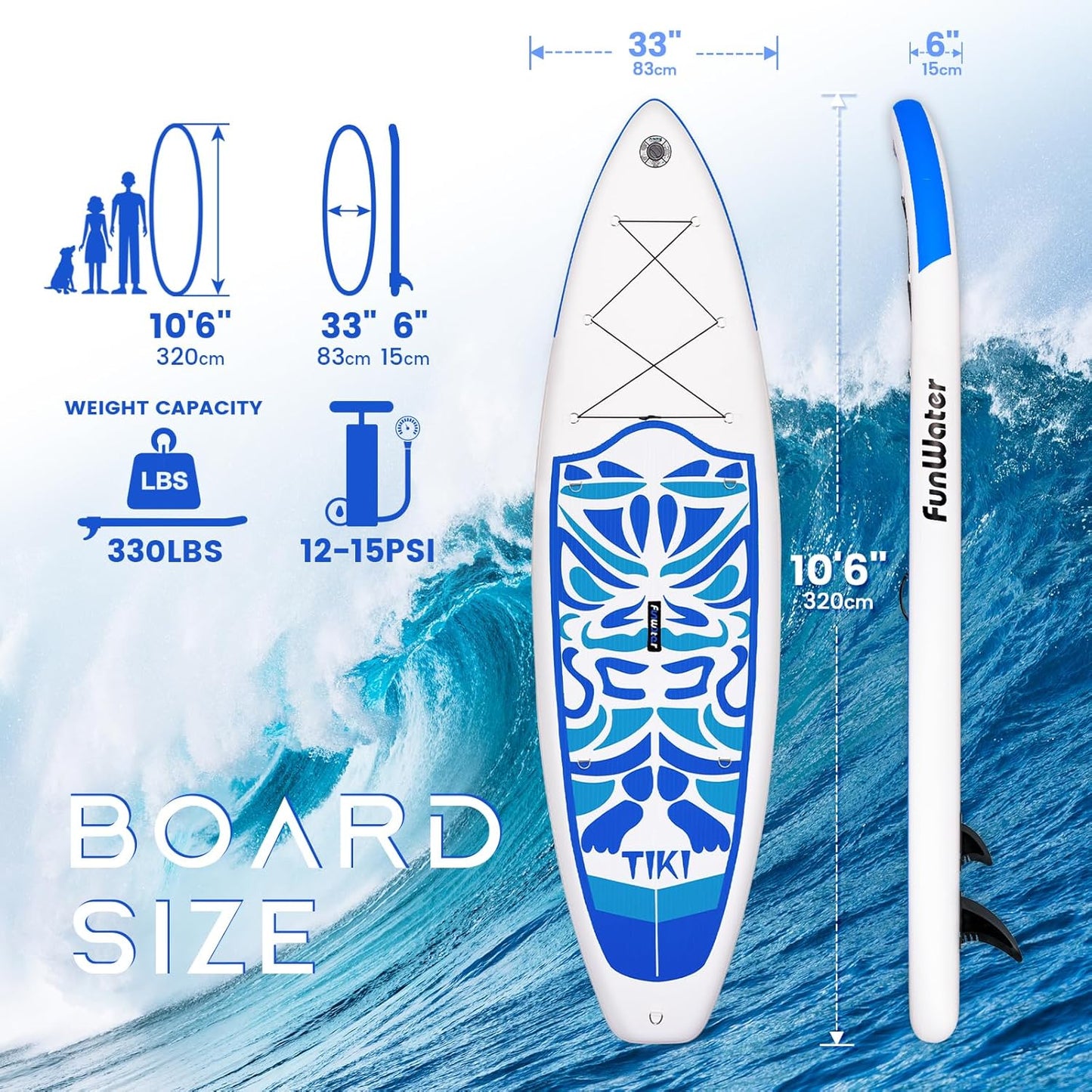 10'6" Inflatable Paddle Board – Ultra-Light, Durable & Complete SUP Kit for All Skill Levels