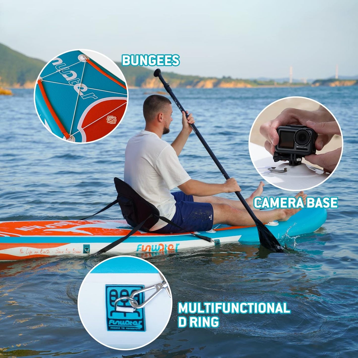 10’6” Inflatable Paddle Board – Ultra-Light, Eco-Inspired SUP with Kayak Seat & Full Accessories
