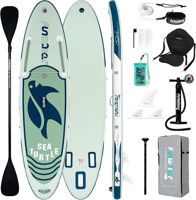 10’6” Inflatable Paddle Board – Ultra-Light, Eco-Inspired SUP with Kayak Seat & Full Accessories